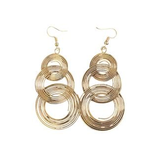 Circle Hoop Earrings Hoop Pendant Earrings Lightweight Statement Metallic